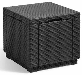 422801 Keter Taburet tip cub cu spațiu de depozitare, grafit, 213816