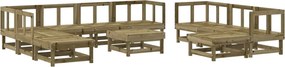 vidaXL Set mobilier de grădină, 11 piese, lemn de pin tratat