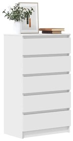 vidaXL Dulap cu sertar, alb, 60x36x103 cm, lemn prelucrat