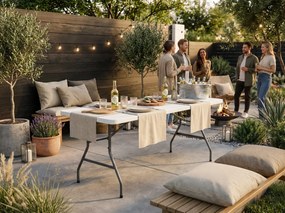 Masa catering CATERON 70x180 cm, albă