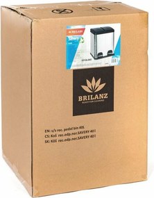 Coș sortare deșeuri Brilanz Savery, 2 x 20 l, inox, 40 l