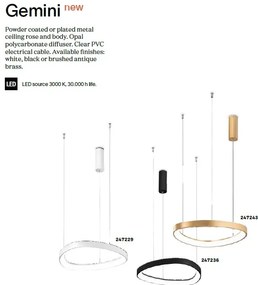 Lustra LED suspendata design circular GEMINI SP D081 BIANCO
