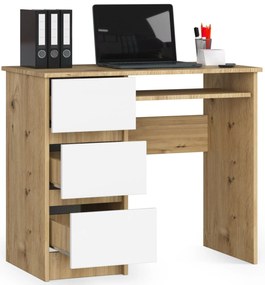 Masă PC Benicio (Stejar artisan + Alb) (S). 1070977