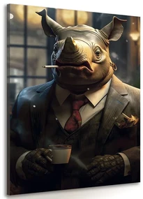 Tablou animal gangster rinocer