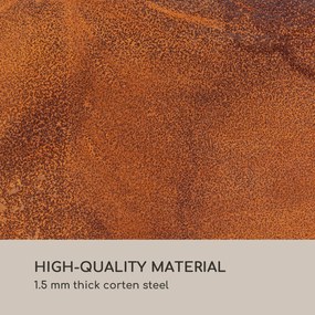 Desert Rust Round, șemineu, ghiveci, oțel, Ø 60 cm, aspect ruginit