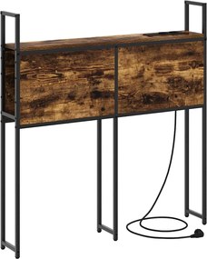 vidaXL Tăblie de Depozitare cu Stație de Încărcare Stejar afumat