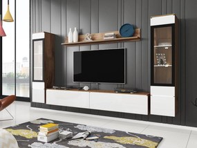 Mobilier living Selwyn II (wotan + Alb lucios ) (iluminat LED Alb). 1054053