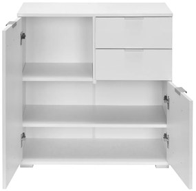 Deuba Comodă albă cu 2 uși și sertare