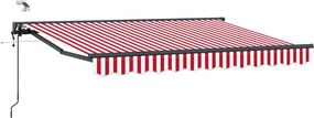 vidaXL Cort electric retractabil Roșu și Alb 3,5 x 2,5 m