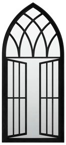 Oglinda de gradina, negru, 100x45 cm, fier uz exterior 1, Negru, 100 x 45 cm