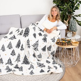Pătură imitație de blăniță 4Home Frosted Trees, 150 x 200 cm