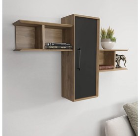Sistem cu rafturi Olidella (Nuc + negru). 1106732