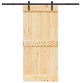 vidaXL Ușă glisantă cu set de feronerie 95x210 cm, lemn masiv de pin