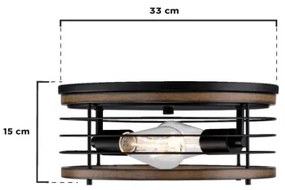 Plafonieră Westinghouse 61250 ACKTON 2xE27/60W/230V lemn recuperat