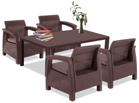 Set de mobilier de grădină Corfu Relax cu masă Melody, maro