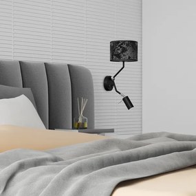 Lampă de perete SATINO 1xE27/40W/230V + 1xGU10/MR11/7W negru/gri