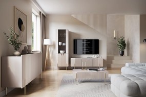 Măsuță de cafea cu sertare Malmi 100 cm - cașmir / picioare aurii