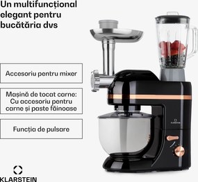 Klarstein Lucia Elegance, robot de bucătărie, blender, mașină de tocat carne, 1800W, fără BPA