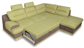 Coltar Extensibil Cu Lada Seaside, Dreapta, Verde Si Gri, 264 X 88 X 217 Cm