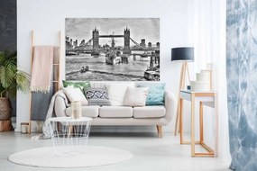 Tablou alb-negru London bridge - 80x50cm