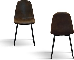 SET 4 Scaune Industry, piele intoarsa ecologica ,structura metalica