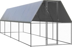 vidaXL Coteț de păsări pentru exterior, 2x8x2 m, oțel galvanizat