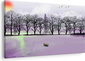 Tablou - Barcă pe lac (90x60 cm)