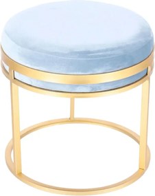 Set taburete Aqua metalice cu sezut din catifea, baza aurie, design modern  2 piese