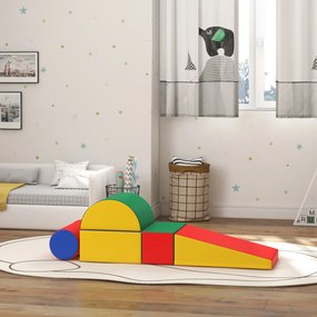 HOMCOM Set Construcții Moi pentru Copii 1-3 Ani cu 5 Blocuri, Multicolor | Aosom Romania