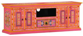 vidaXL Comodă TV, roz, 110x30x40 cm, lemn masiv de mango
