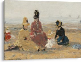 Tablou - Eugène Boudin, On the Beach, Trouville, reproducere (70x50 cm)