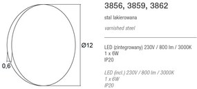 Aplica de perete cu lumina ambientala LED OREGON negru, 12cm