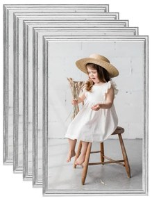 vidaXL Rame foto colaj pentru perete 5 buc. argintiu 70x90 cm MDF