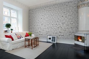 Tapet Brick Wall, White, Rebel Walls