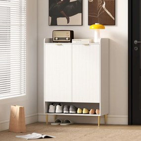 HOMCOM Scarpiera Salvaspazio pentru 24 de Perechi de Încălțăminte cu 3 Rafturi Detașabile și Raft Inferior | Aosom Romania