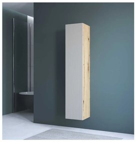 Dulap suspendat pentru baie Pulcro, crem / stejar artisan