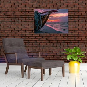 Tablou -Barcă la mal (70x50 cm)