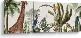 Tablou - Locuitorii africii (cu ceas) (90x30 cm)