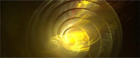 Tabloul cu spirala abstractă în galben (120x50 cm)