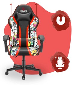 Scaun gaming pentru copii HC - 1005 HERO Graffiti culoare deschisă