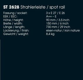 Lustra cu 3 spoturi directionabile din fier forjat ST 2628