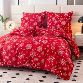 Lenjerie de pat din microfibra SNOWFALL rosu Dimensiune lenjerie de pat: 2 buc 70 x 90 cm | 200 x 220 cm