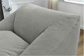 Fotoliu bean bag gri deschis cu tapițerie din catifea reiată Lilibet – Bobochic Paris