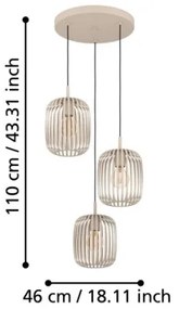 Lustră pe cablu Eglo 900687 ROMAZZINA 3xE27/40W/230V bej