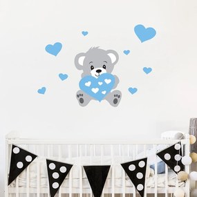 Autocolant pentru perete Ambiance Teddy Blue