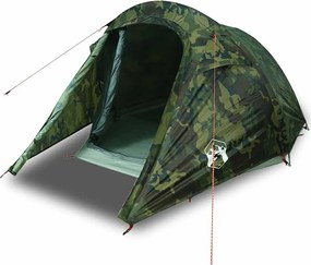 vidaXL Cort de camping tunel pentru 2 persoane, camuflaj, impermeabil