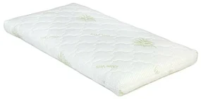 Saltea pentru patut YappyMemory din bumbac alge spuma cu husa cu Aloe Vera 120x60x10 cm alb YappyKids