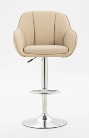 HR2055W Scaun Crem din Piele Ecologica cu Bază Cromata