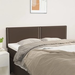 vidaXL Tăblii de pat, 2 buc., maro, 72x5x78/88 cm, piele ecologică