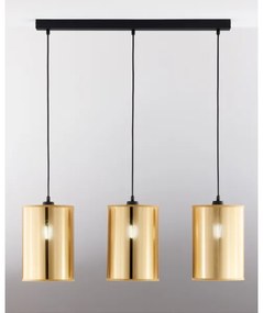 Jupiter 2092 - Lustră suspendată pe cablu CORTINA 3xE27/15W/230V auriu/negru